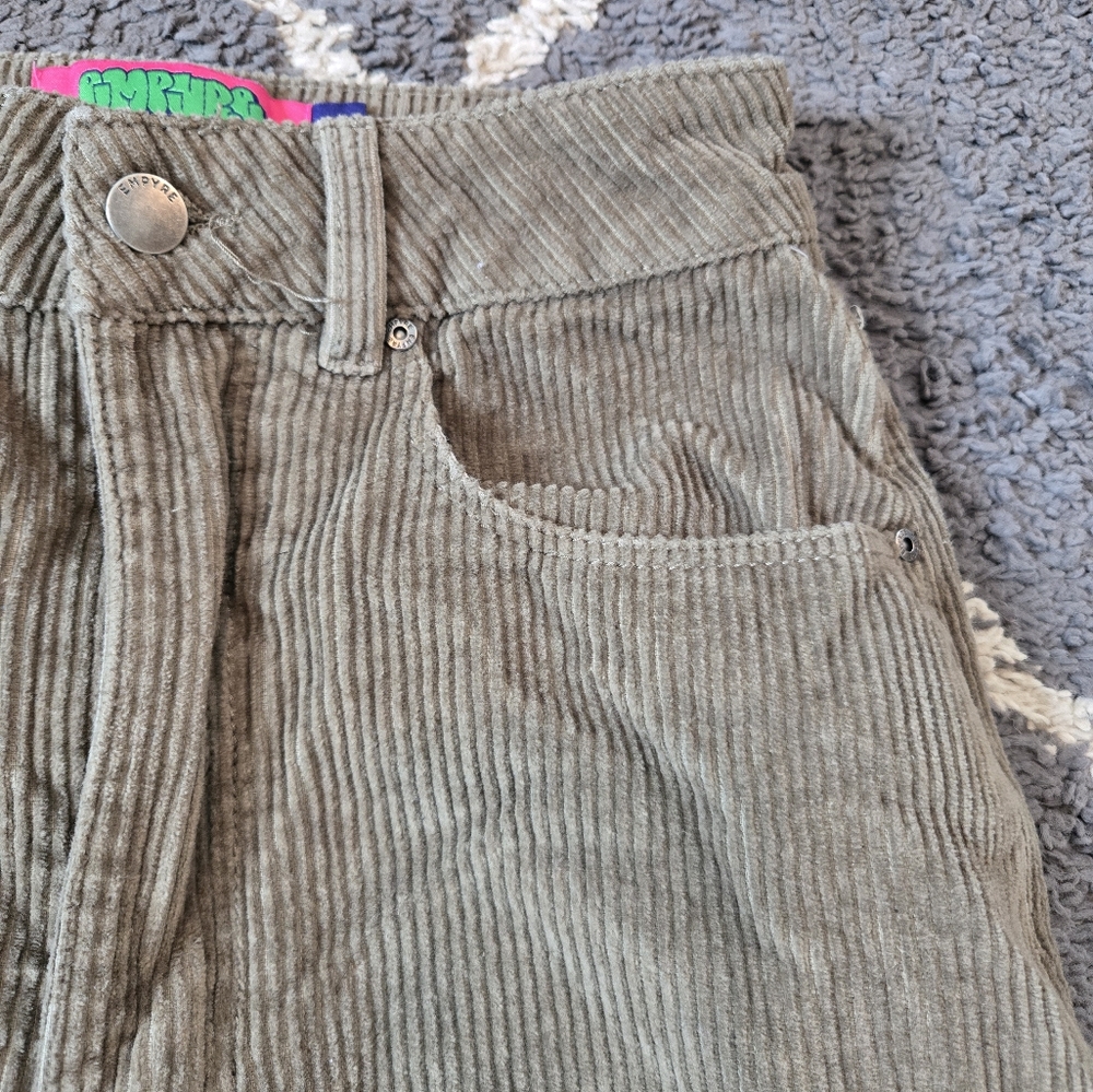 Empyre Tori Green Khaki Corduroy Skate Pants Size 0 - Picture 6 of 13